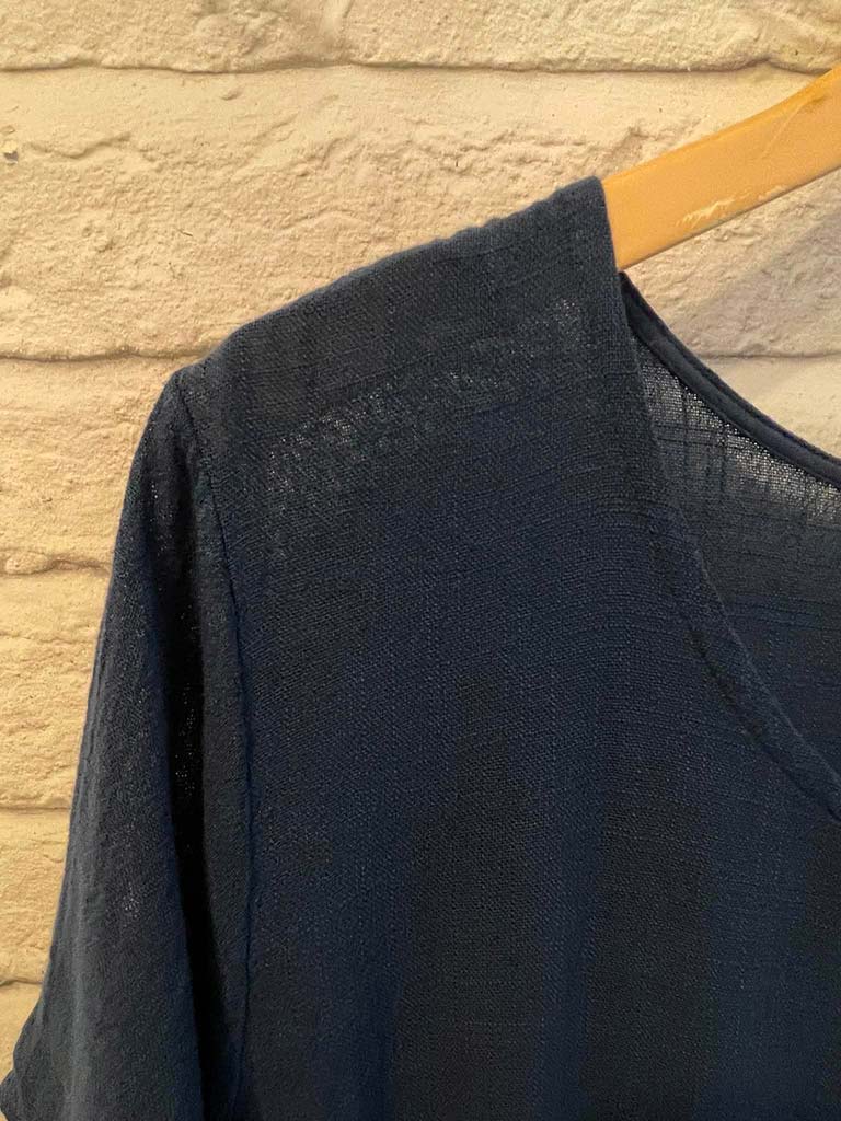 Cotton Cocoon Dress - Navy