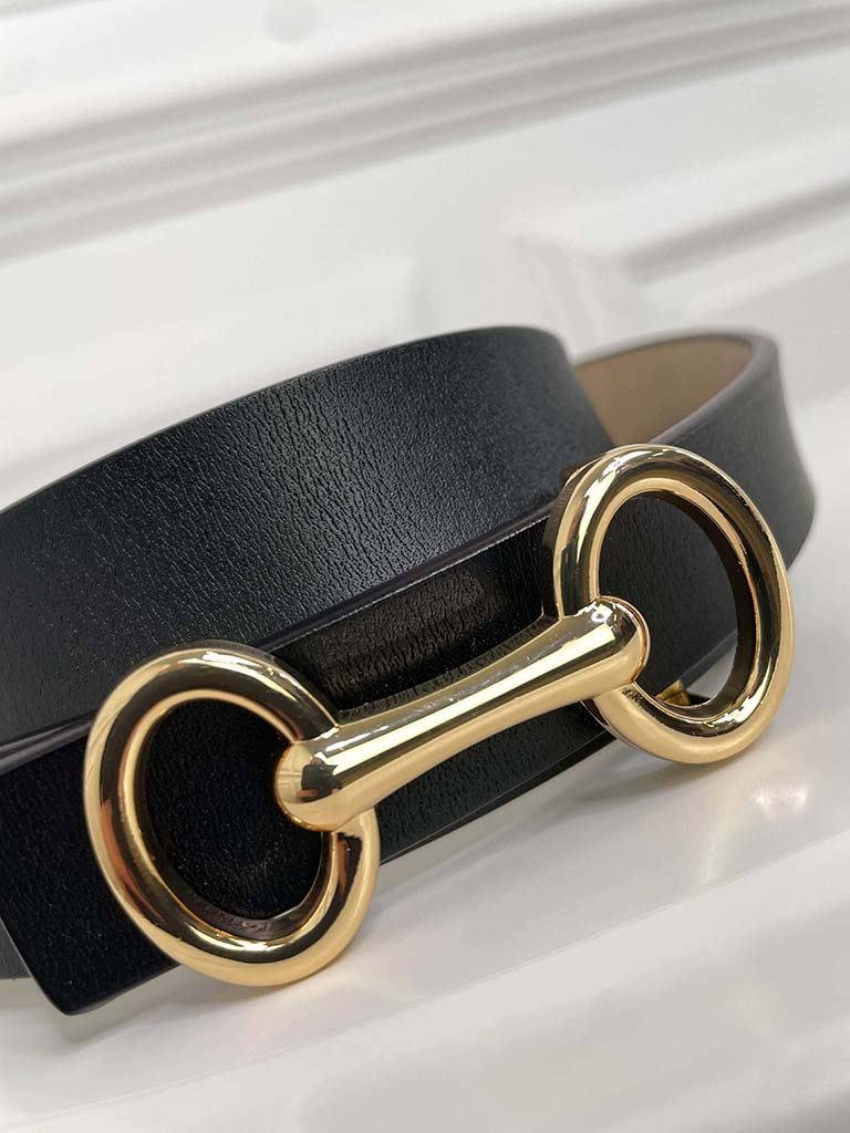 Leather Snaffle Belt - Black