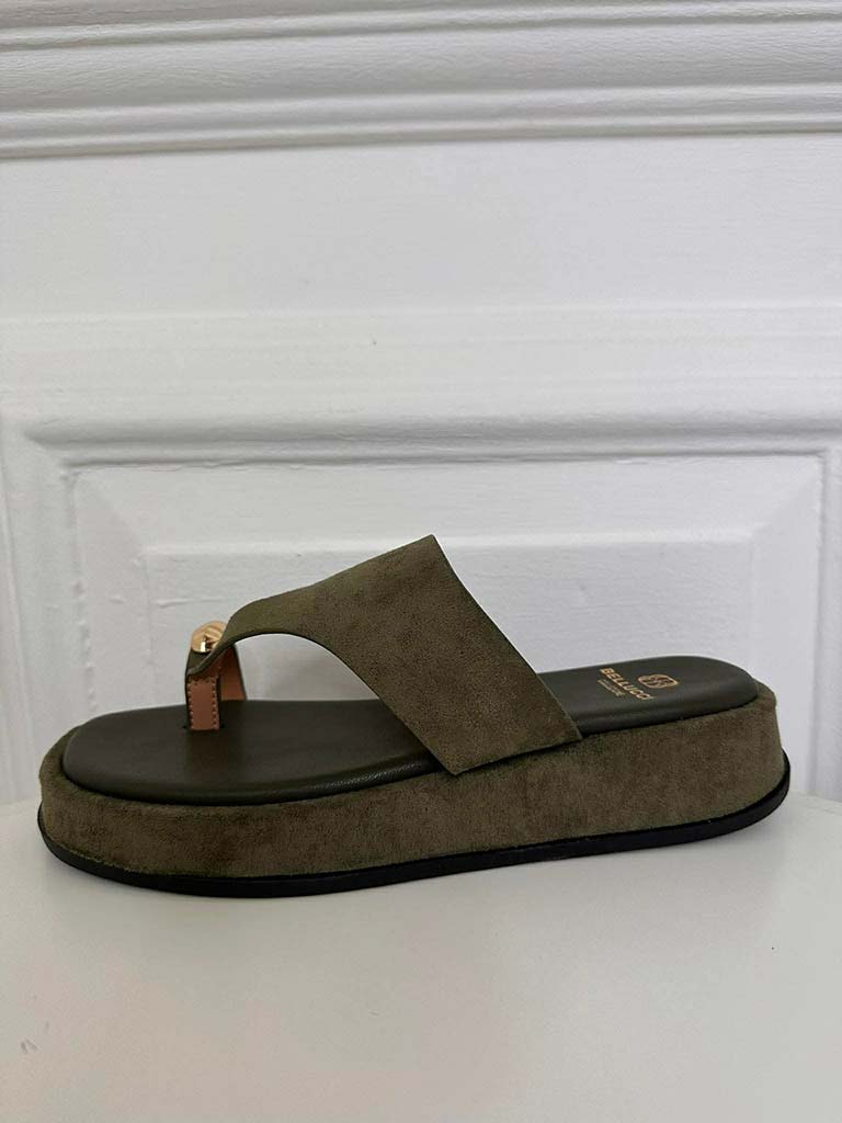 Flatform Toe Ring Sandals - Khaki