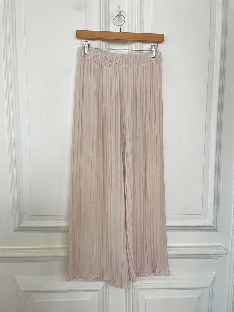 Sleeveless Pleated Co-ord - Ecru