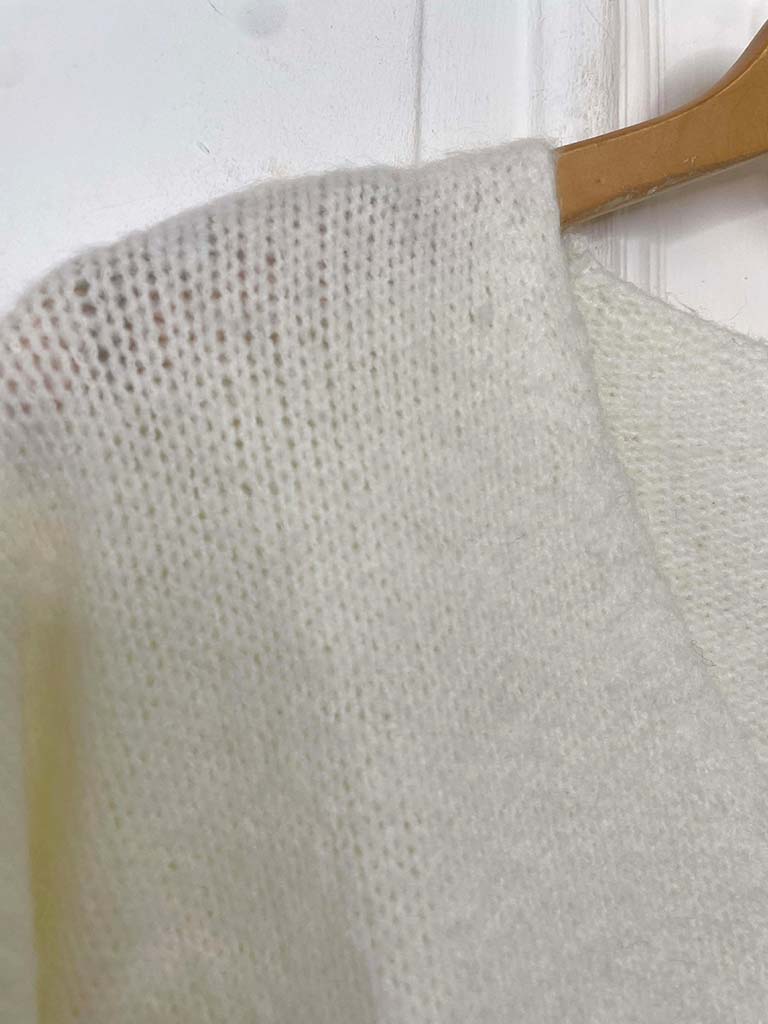 Scooped Hem Chunky Knit - Warm White