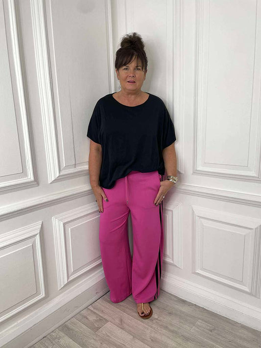 Malissa J Jersey Joggers - Hot Pink
