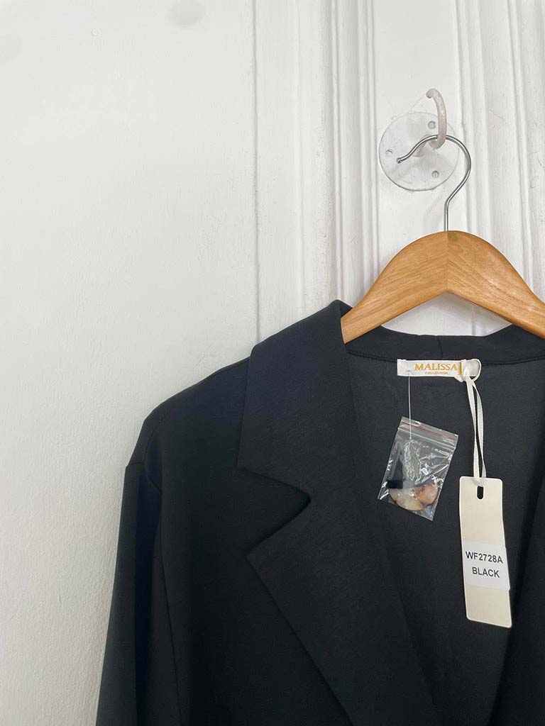 Malissa J Jersey Split Side Blazer - Black