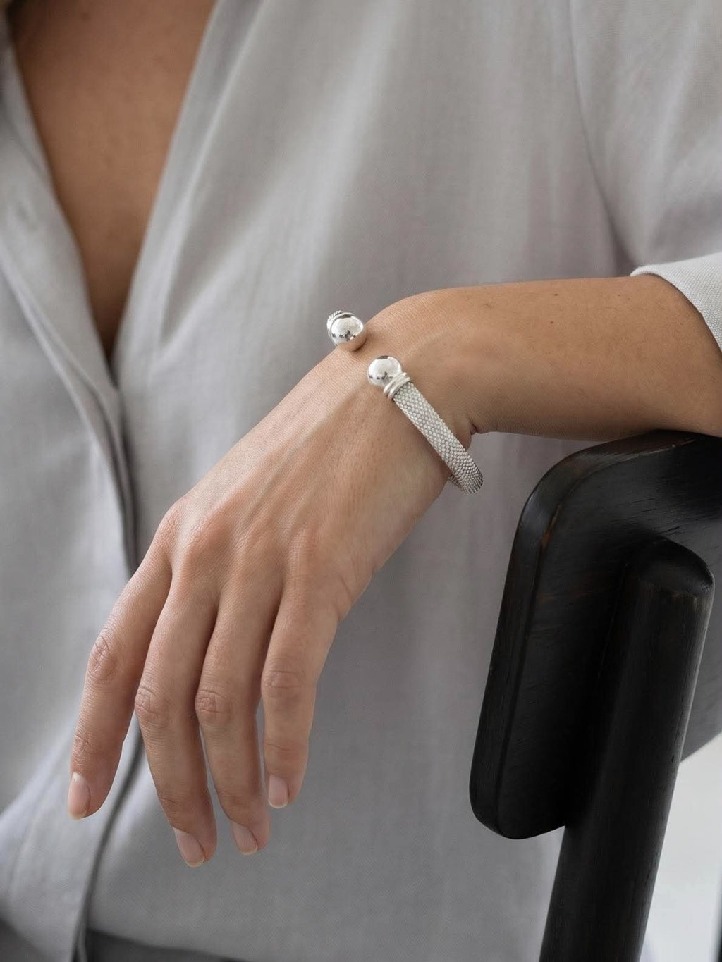 Envy Textured Cuff Bracelet - Silver