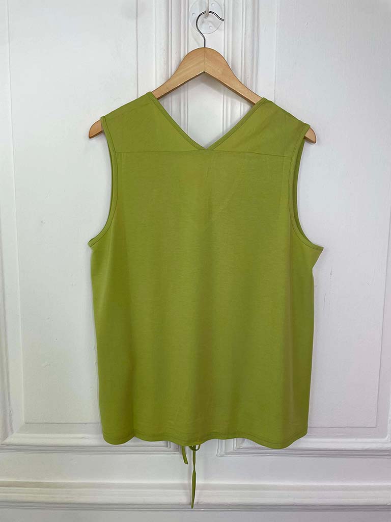 Malissa J Silk Feel Drawstring Vest - Lime