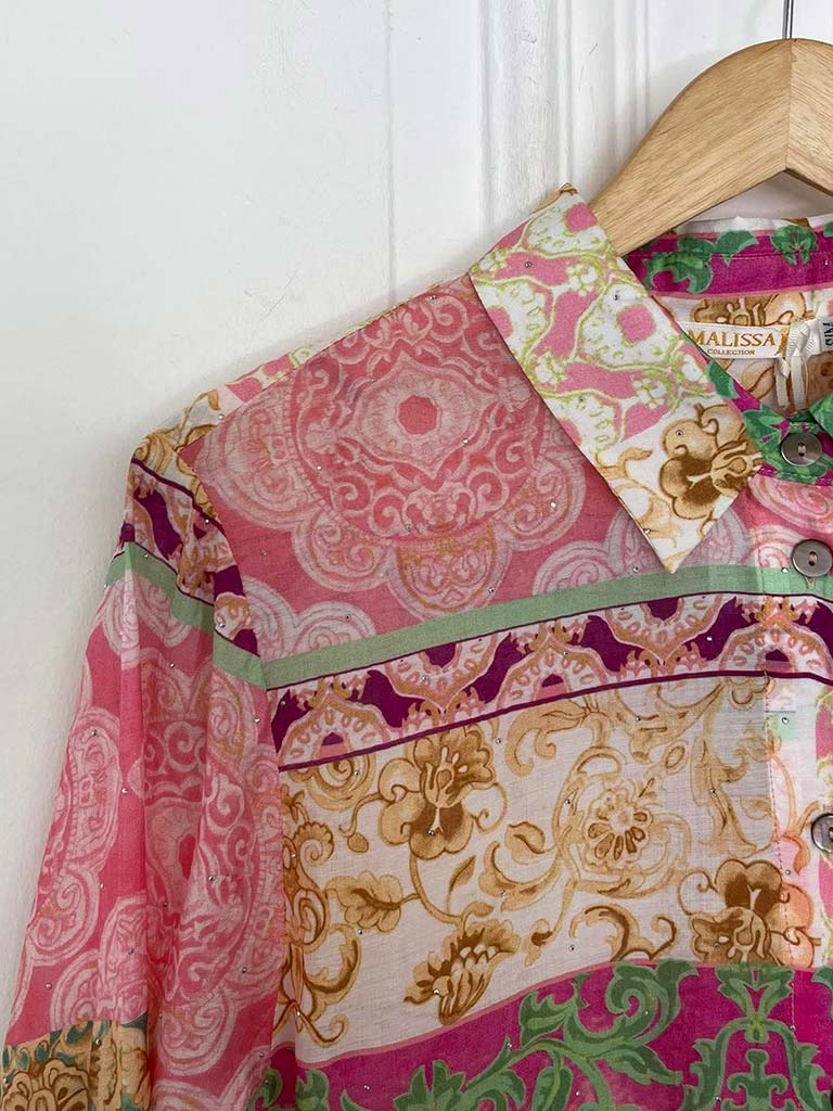 Malissa J Patchwork Tiered Dress - Pink