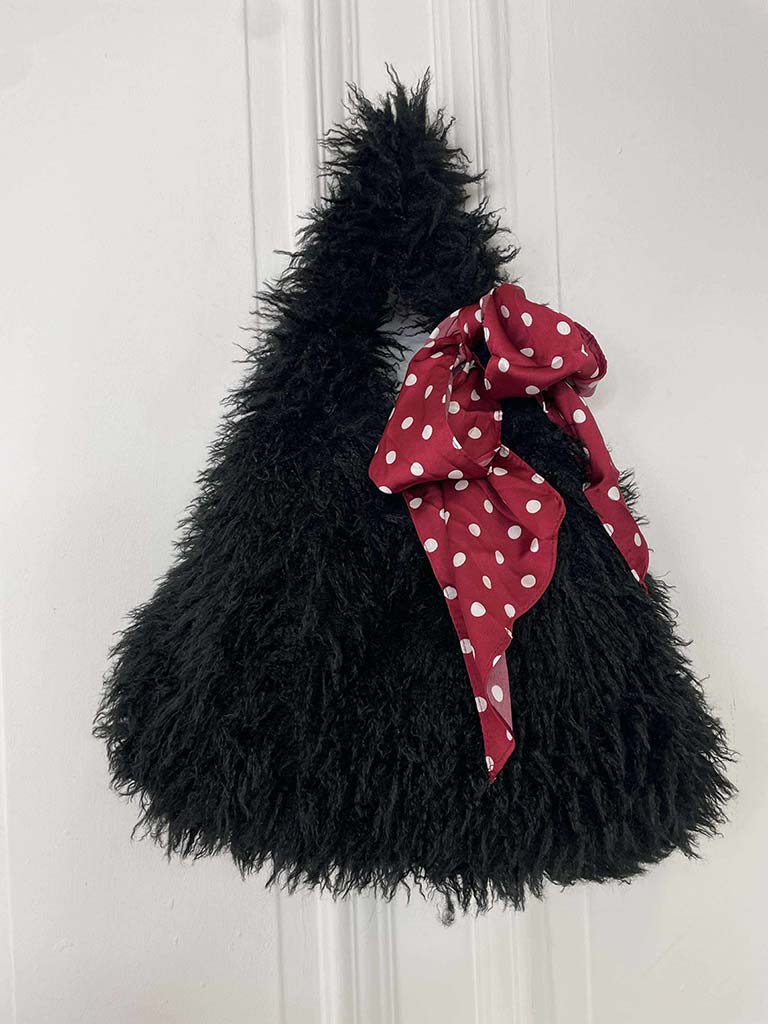 Shaggy Boho Bag - Black