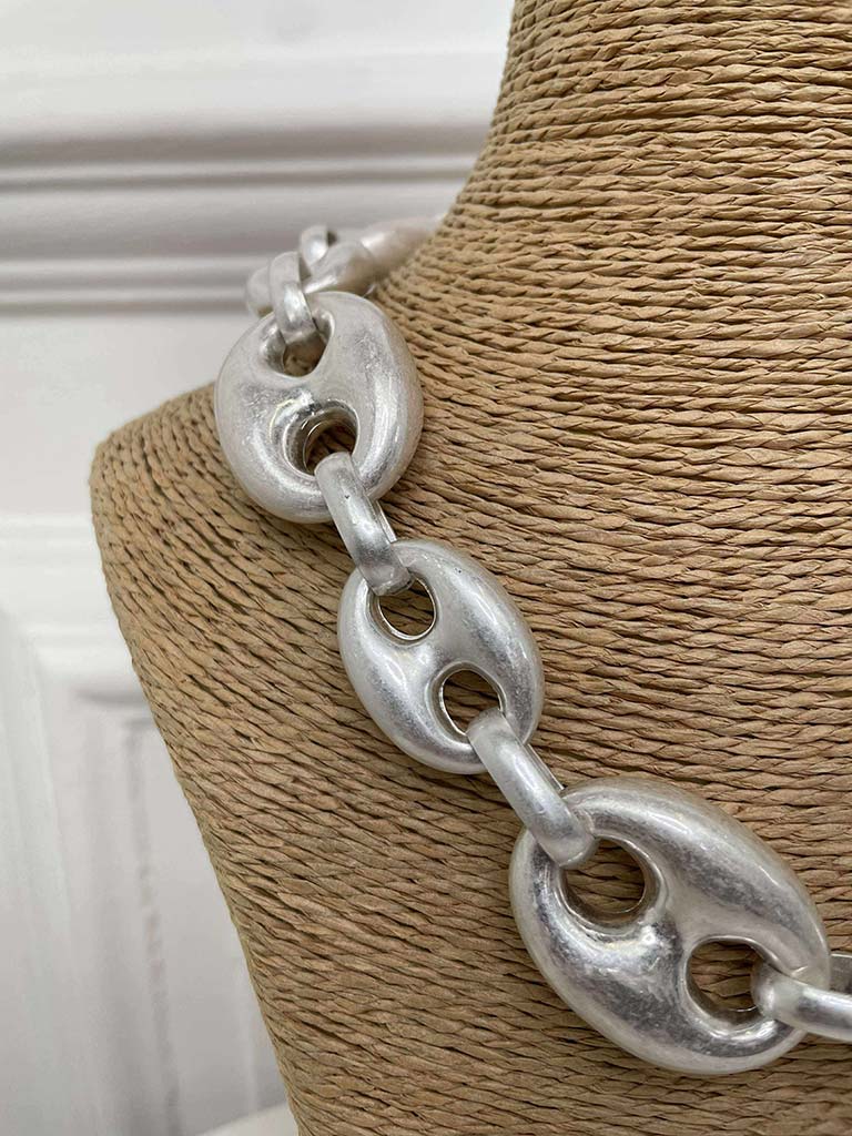 Brushed Chucky Chain Necklace - Silver