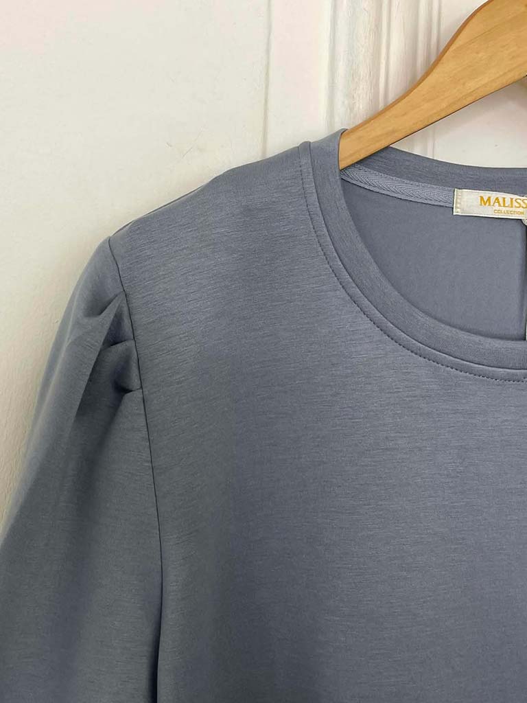 Malissa J Puff Sleeve Luxe Tee - Blue