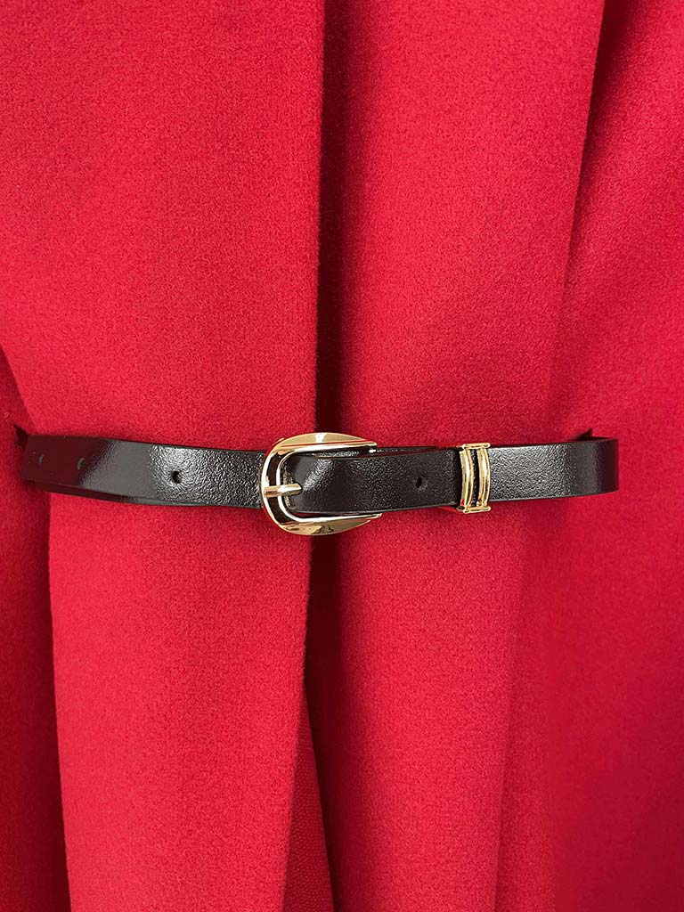 Belted Cape - Cherry