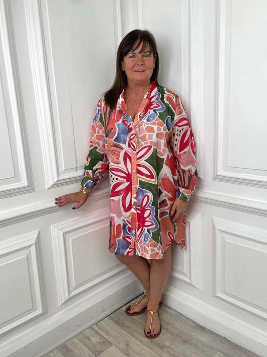 Passion Fruit Floral Shirt Tunic