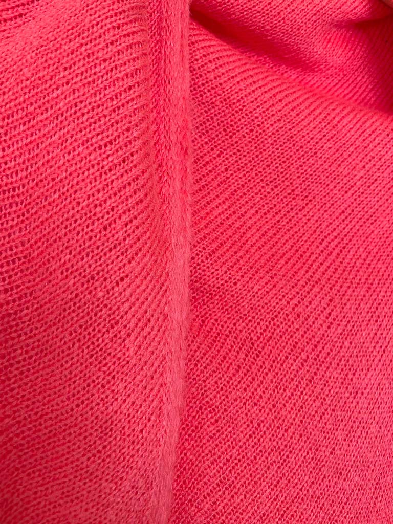 Knitted Triangle Scarf - Coral