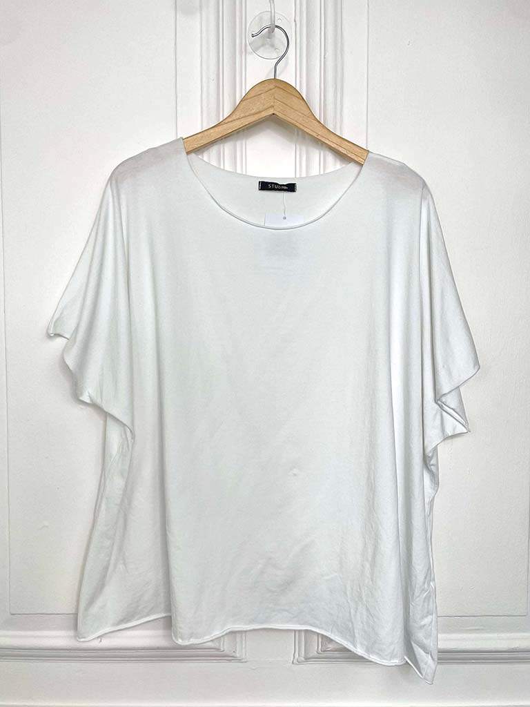 Raw Edge Basic T-Shirt - White