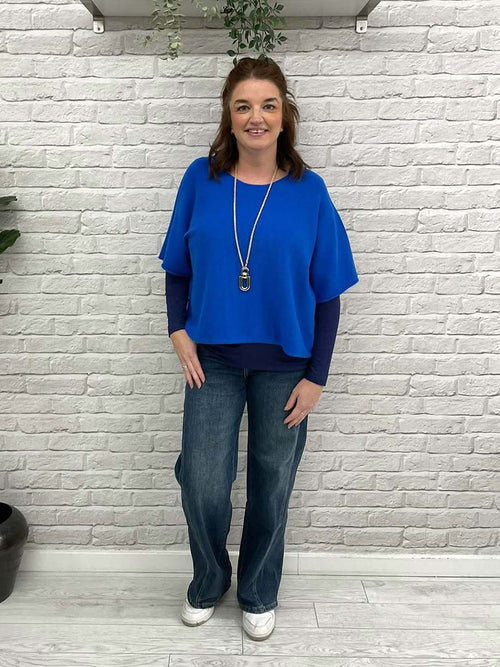 Boxy Knit - Cobalt