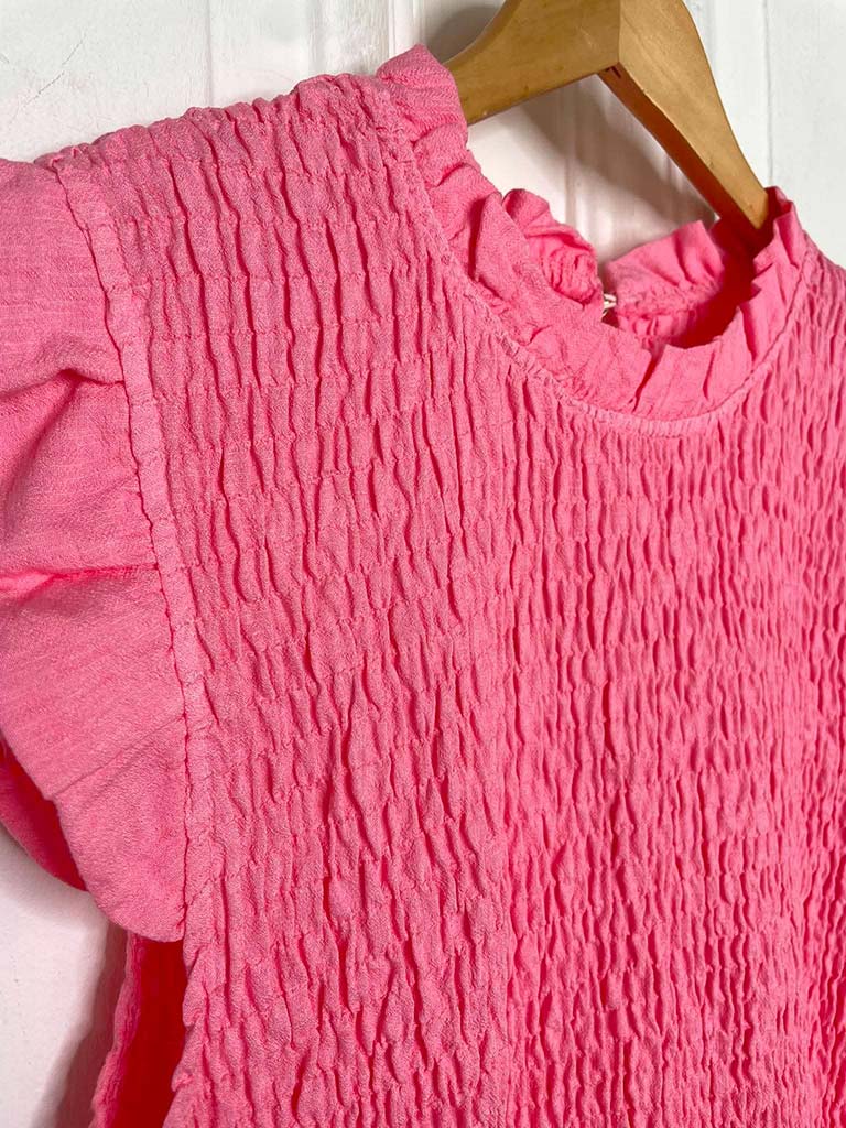 Shirred Frill Top - Sugar