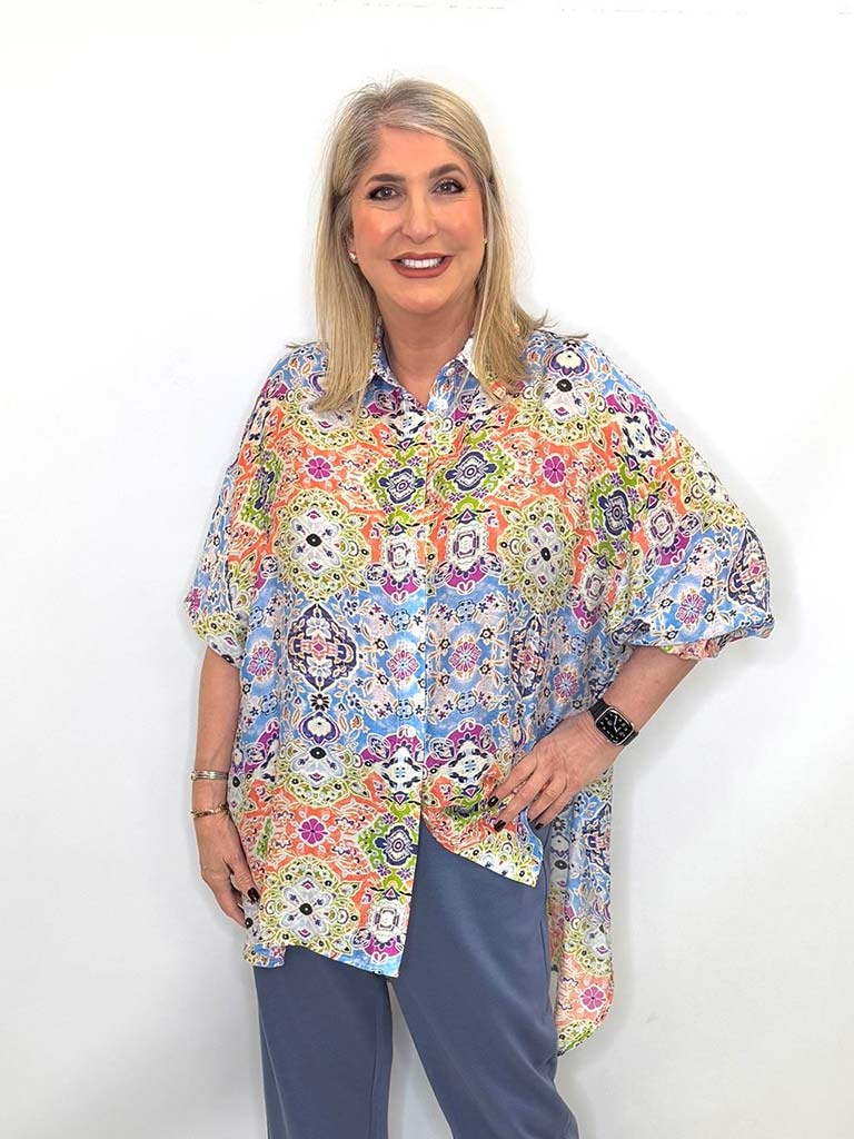 Malissa J Patchwork Shirt - Blue