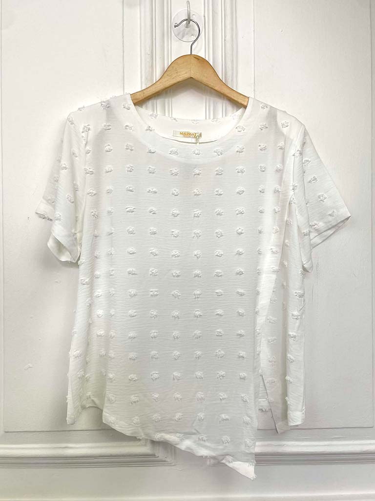 Malissa J Dobby Dot Top - White
