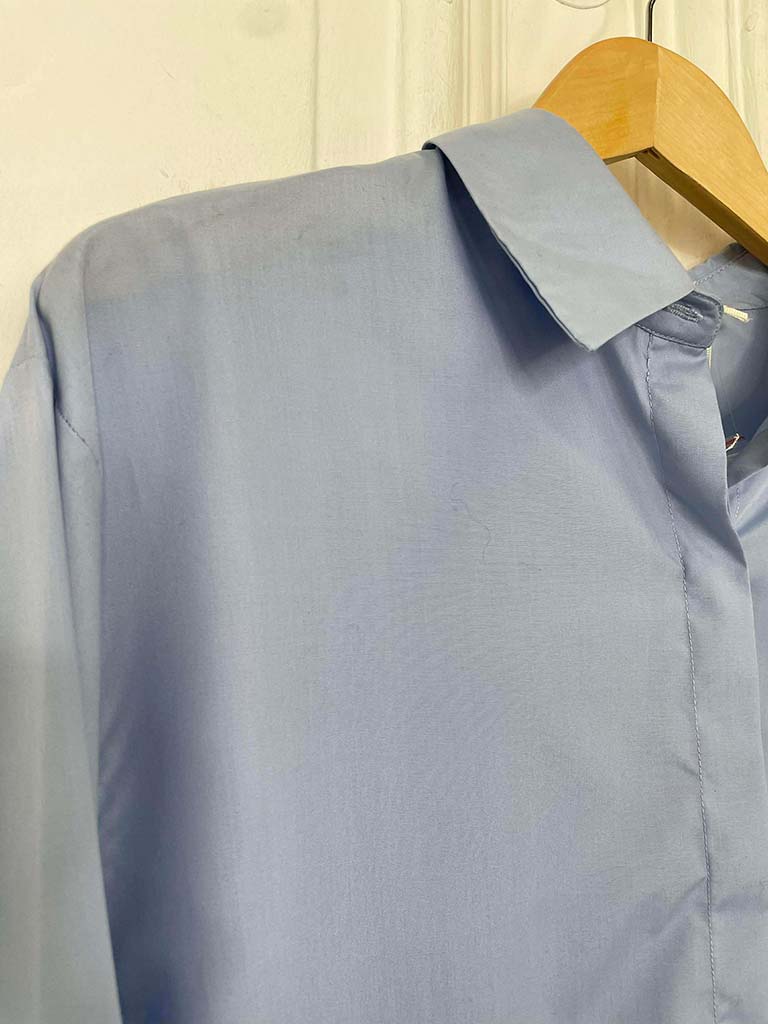 Malissa J Frill Sleeve Shirt - Powder Blue