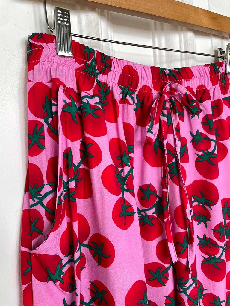 Kitsch Patterned Palazzos - Tomato