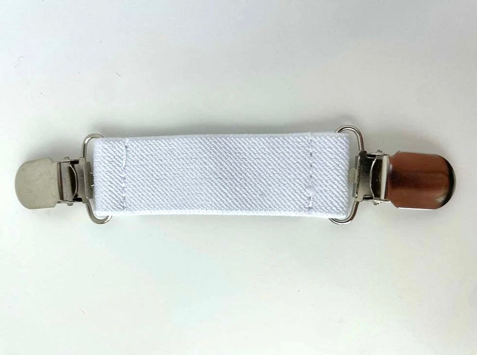 Elasticated Cinch Clip - White
