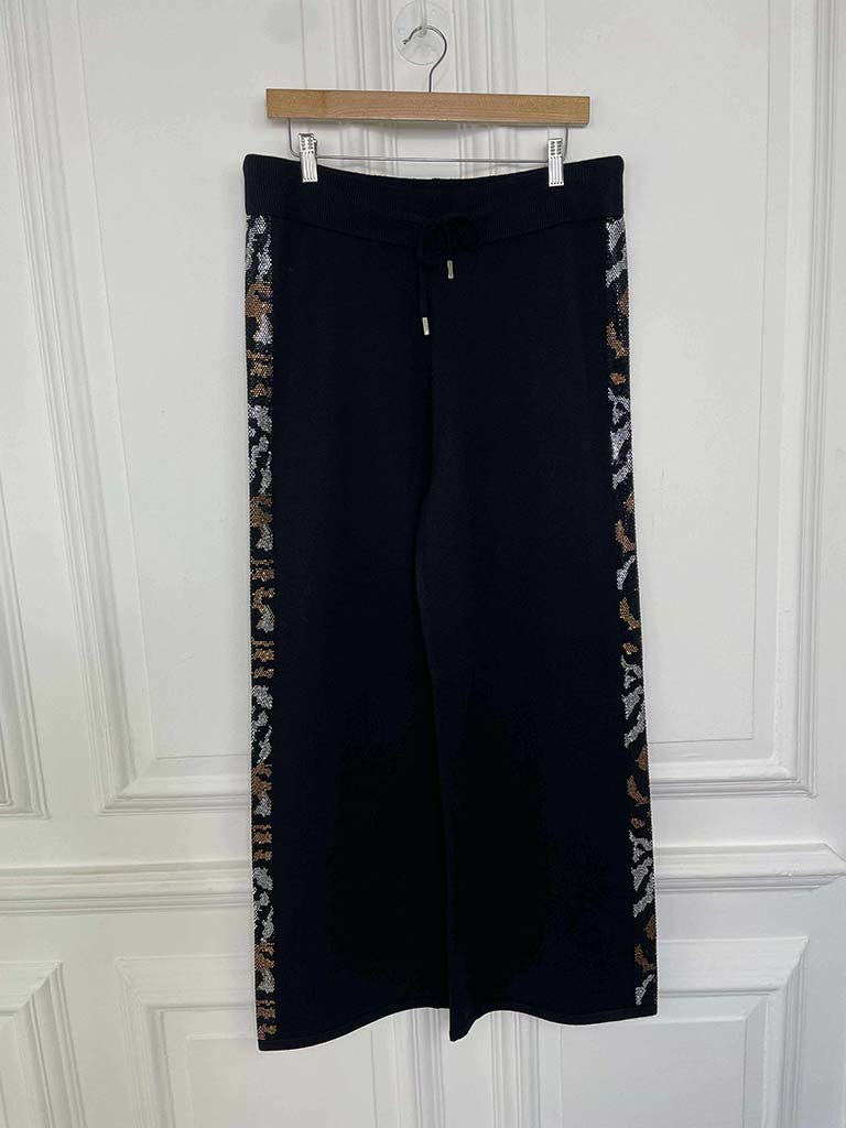 Malissa J Studded Side Stripe Trousers - Black