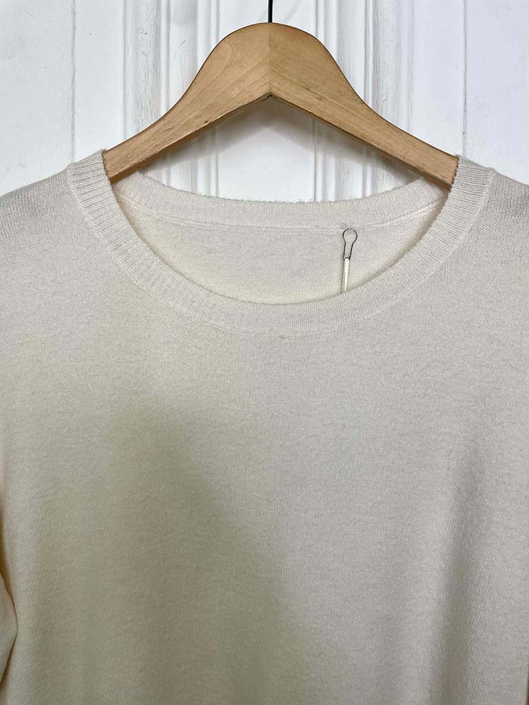 Boxy Ribbed Hem Knit - Parchment