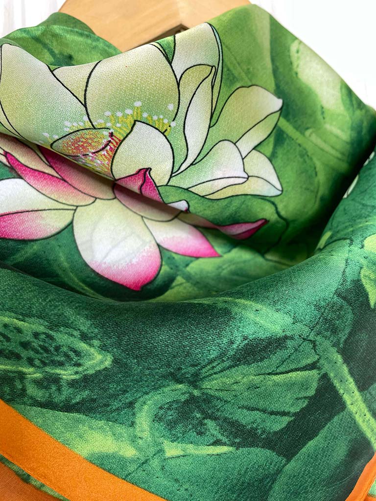 Silk Feel Neckerchief - Lotus