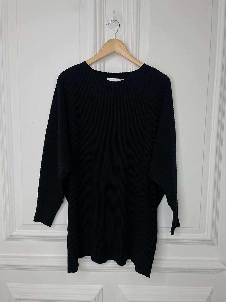 Relaxed Ribbed Knit - Black