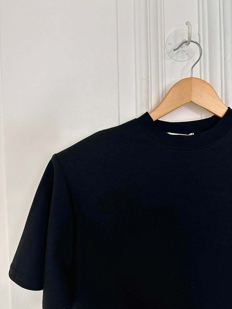 Luxe Jersey Boxy Tee - Black