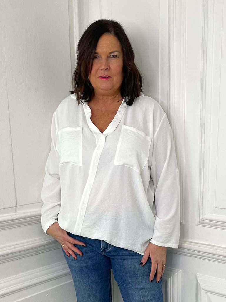 Double Pocket Artist Shirt - White