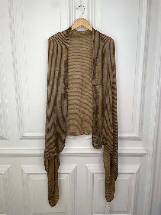 Cotton Stripe Scarf - Caramel