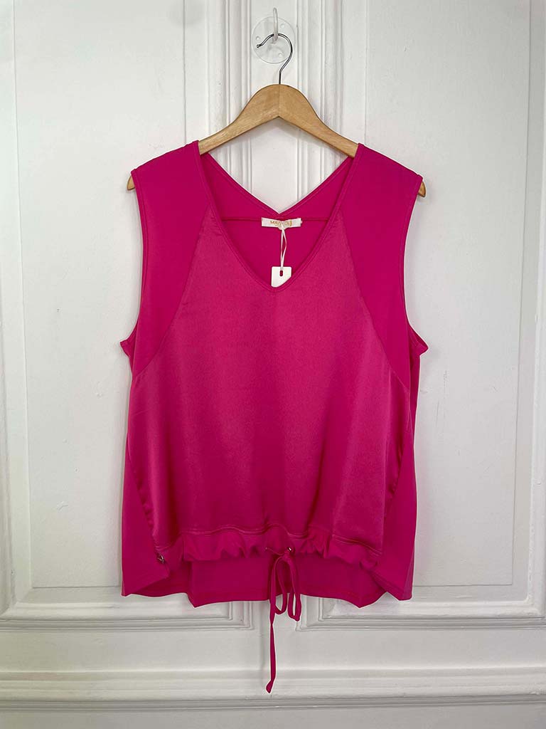 Malissa J Silk Feel Drawstring Vest - Pink