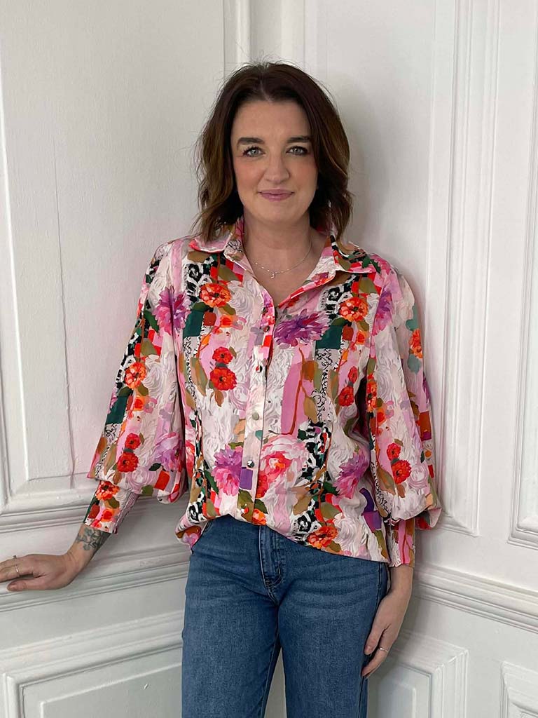 Painted Patchwork Floral Shirt