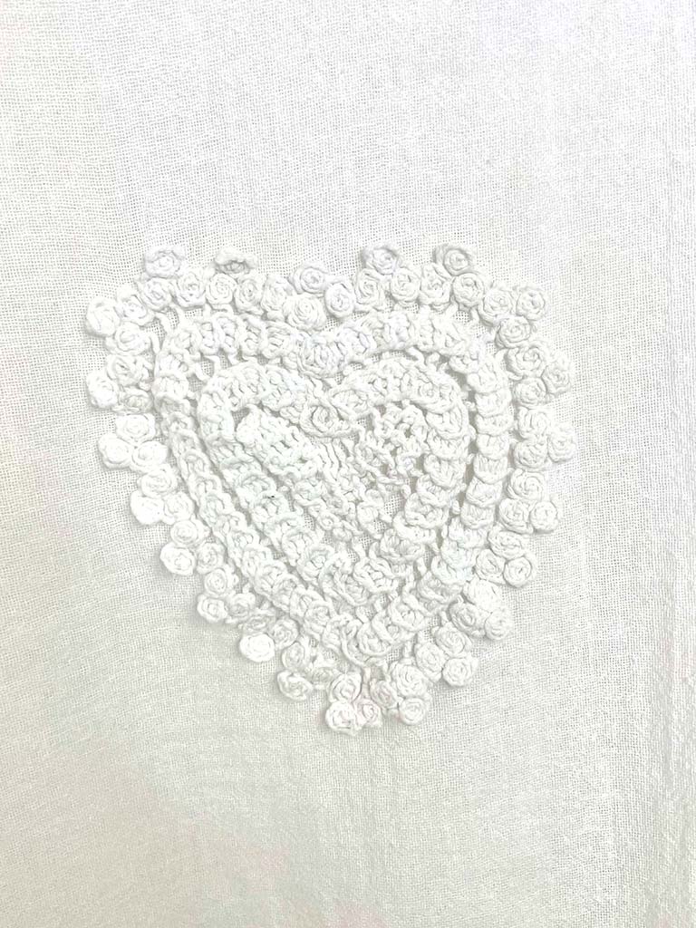 Crochet Heart Top - White