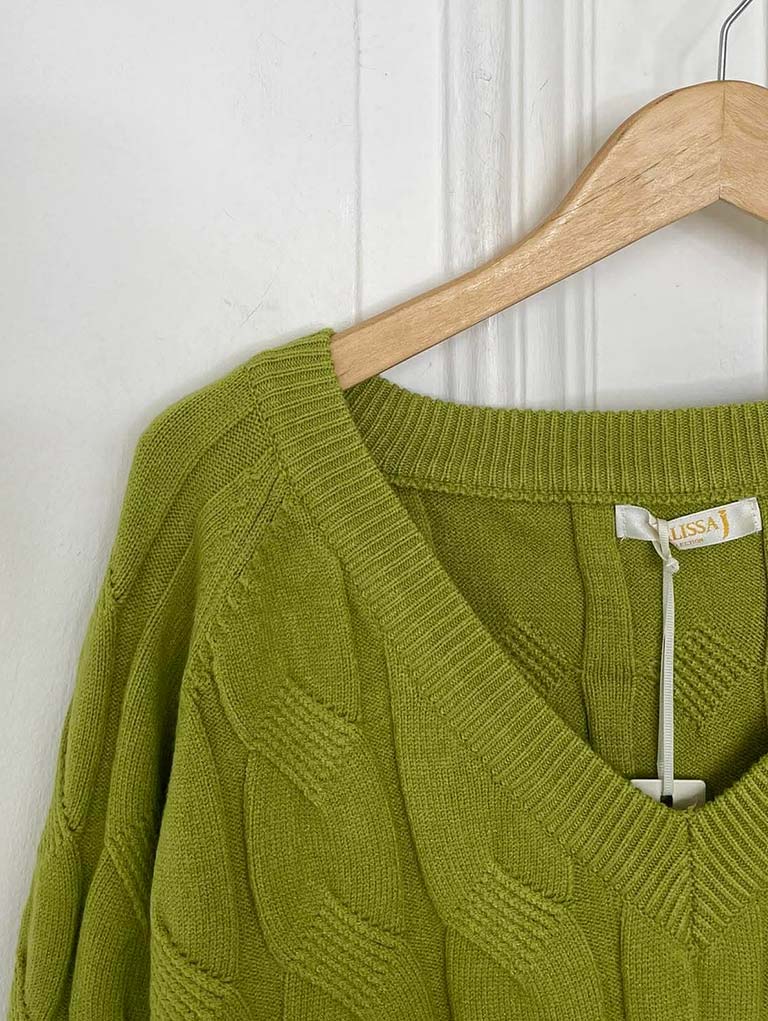 Malissa J Cable Knit - Lime
