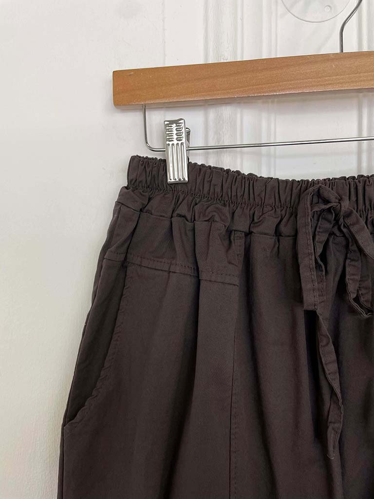 Cotton Cocoon Trousers - Espresso