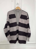 Stripe Half Zip Sweatshirt