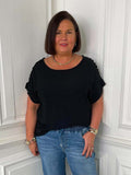 Rosalie Lace Shoulder Top - Black