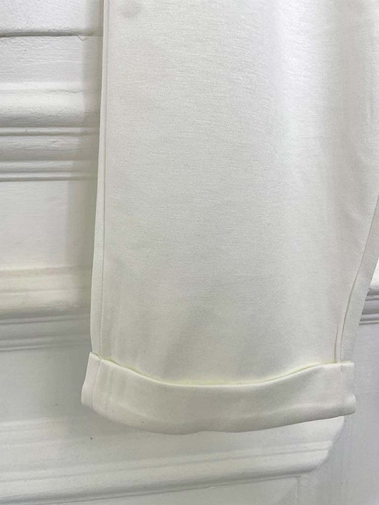 Malissa J Jersey Cuffed Cigarette Trousers - White