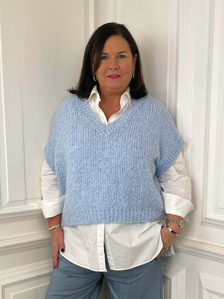 Teddy Tank Knit - Powder Blue