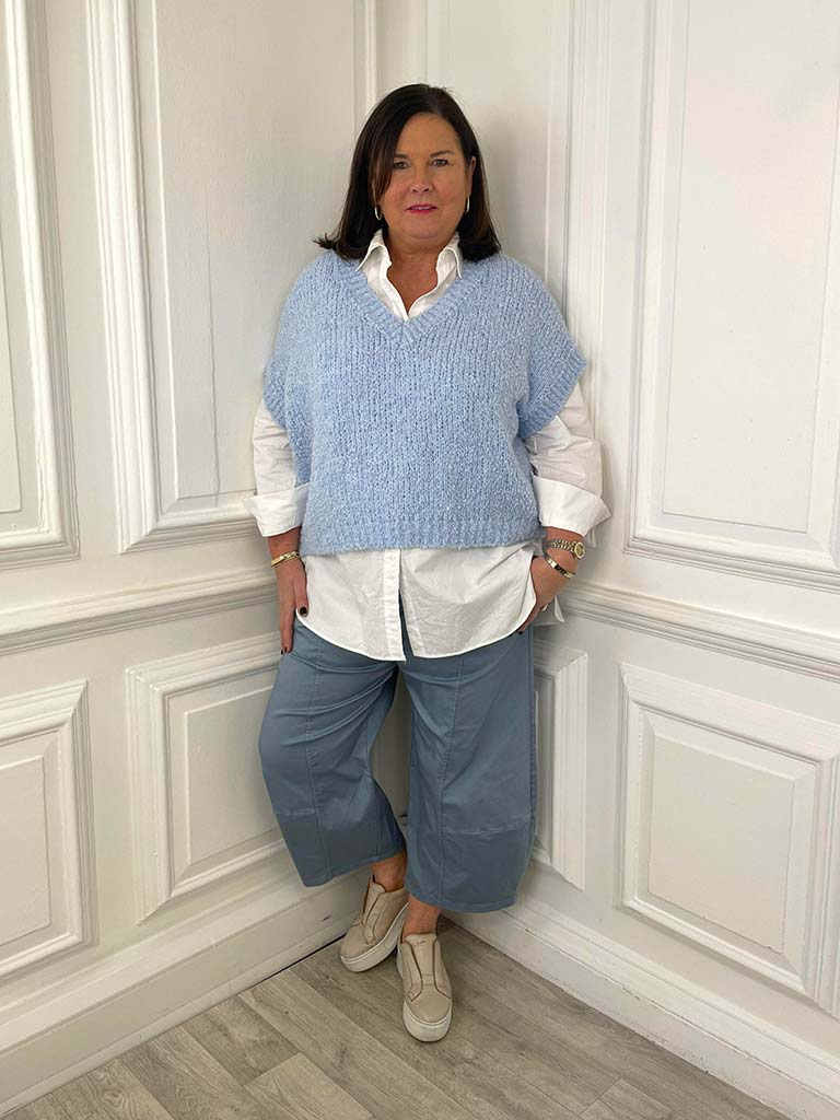 Teddy Tank Knit - Powder Blue