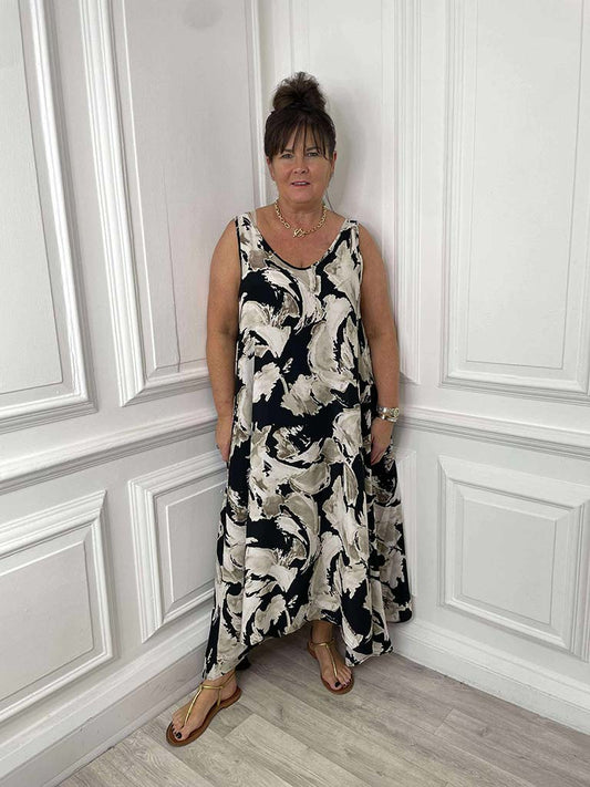 Malissa J A-Line Maxi Dress - Marble