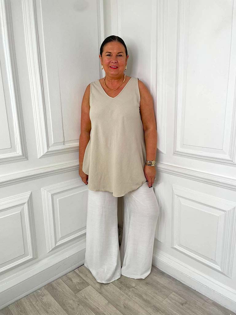 Classic V-Neck Vest - Stone