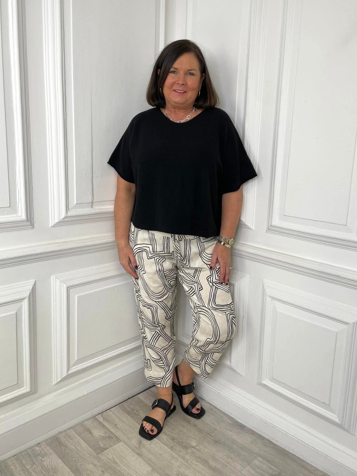 Malissa J Abstract Fisherman Trousers - Ecru