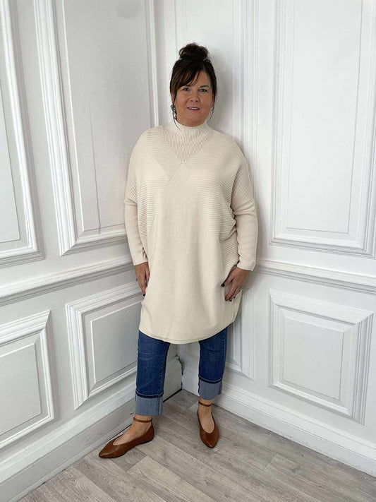 Eb&Ive Palmer Oversize Knit Tunic - Ecru