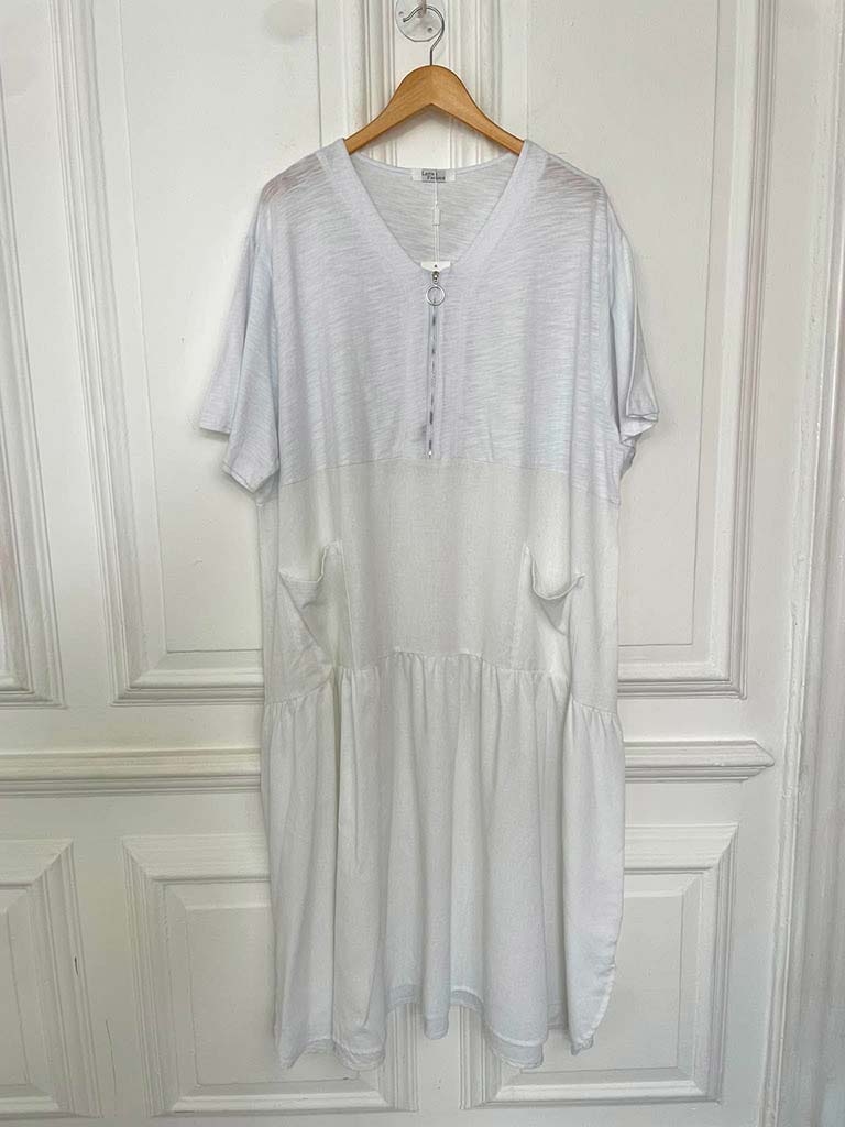 Zip Pocket Maxi Dress - White