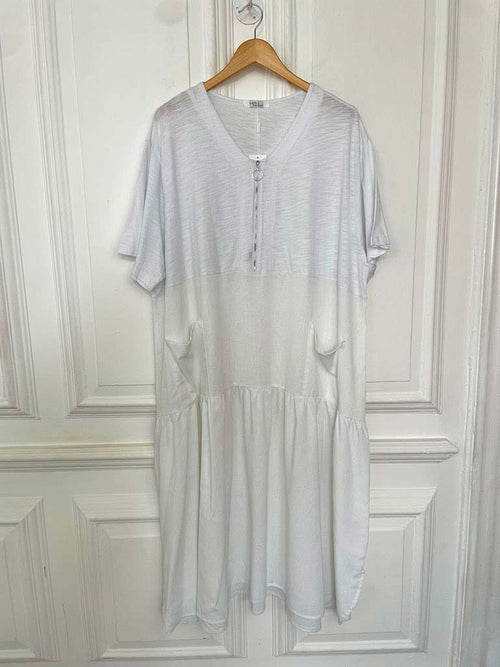 Zip Pocket Maxi Dress - White