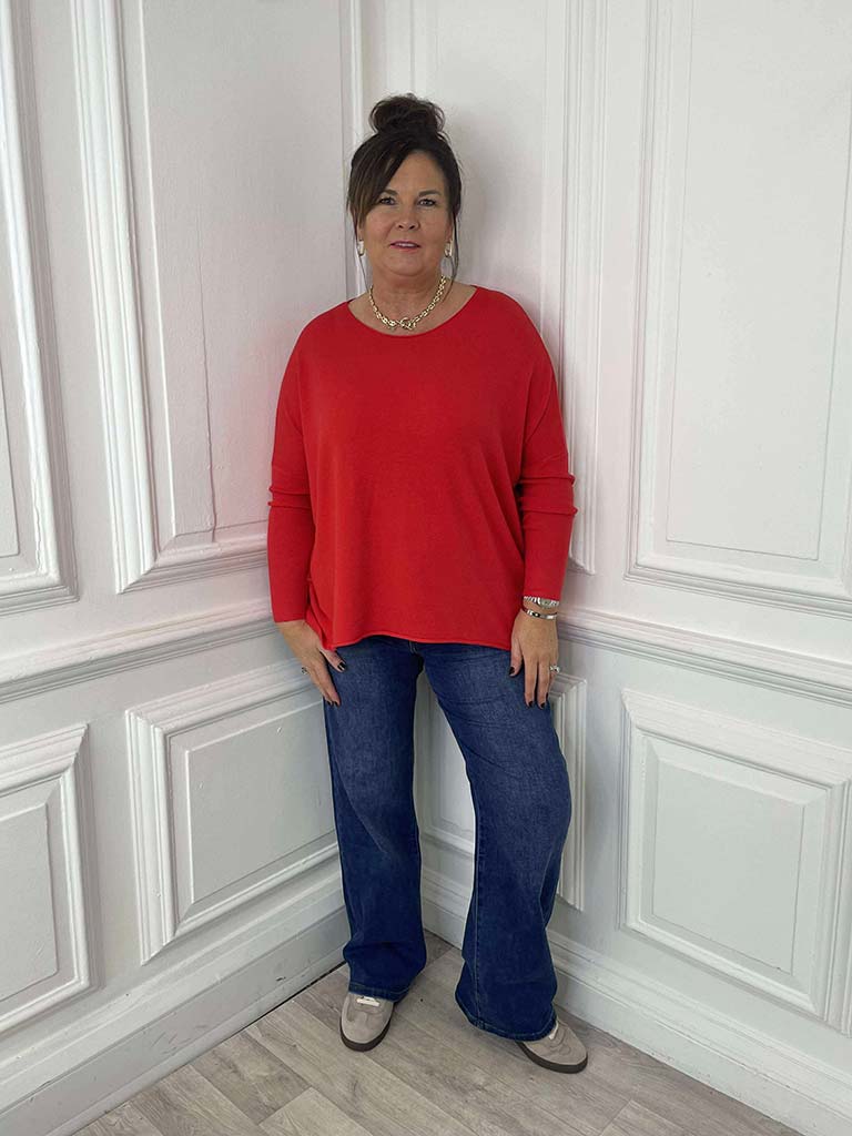 Scooped Knit - Cherry