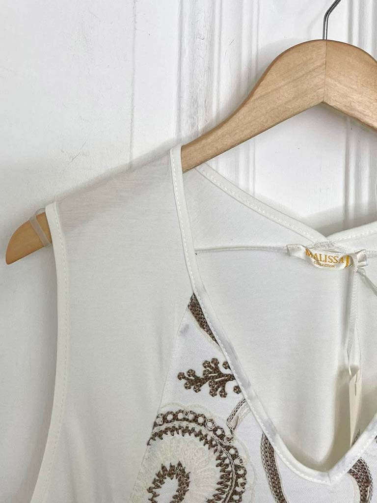 Malissa J Paisley Drawstring Vest - White