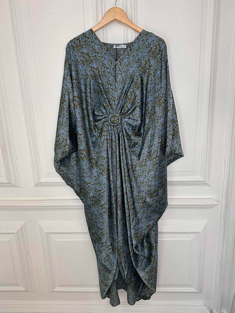 Floral Print Kite Dress - Sky